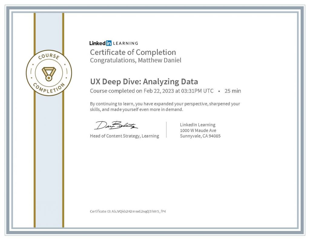 UX Deep Dive Analyzing Data